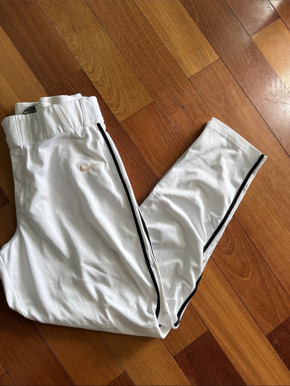 Nike White baseball pants with Black Piping